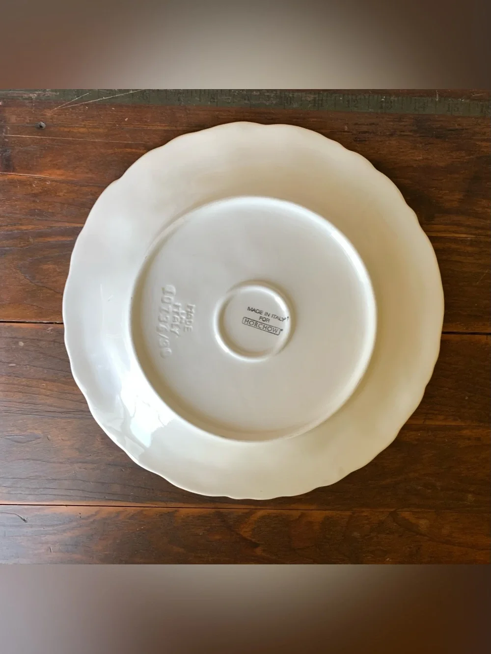 1 Horchow HCH20 Dinner Plate Cream Scalloped Grapes Ivory Ceramic